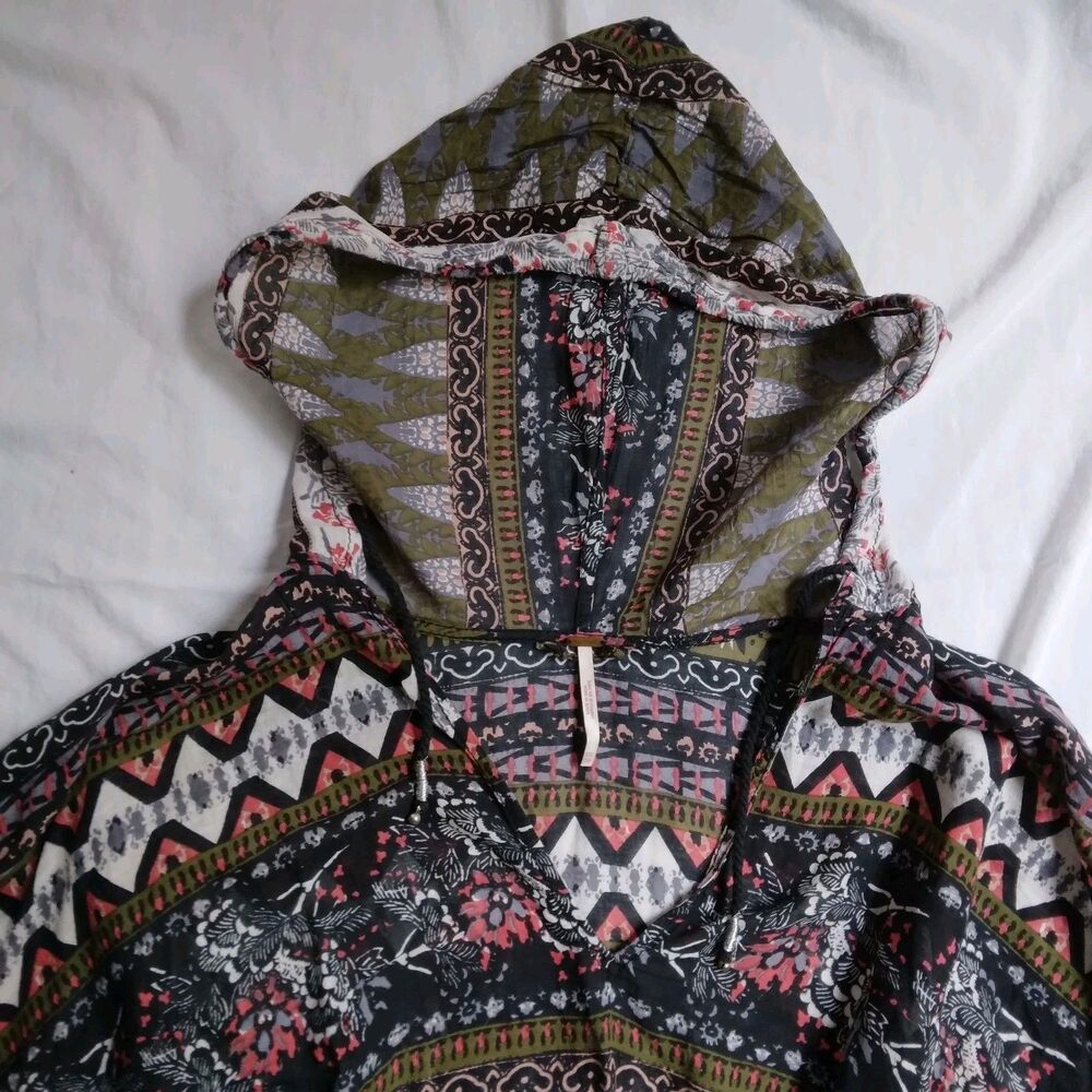 Free People Hold On Tight Gauze Pullover Hoodie Top Dolman Sleeve Women's XS - Picture 7 of 15